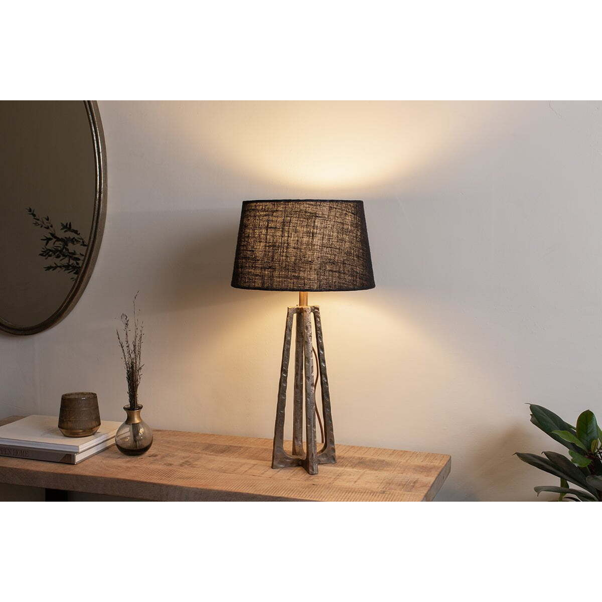 Nkuku Argoal Hammered Metal Table Lamp - Lamps And Shades - Brass