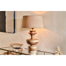 nkuku Badur Mango Wood Table Lamp - Lamps And Shades - Natural