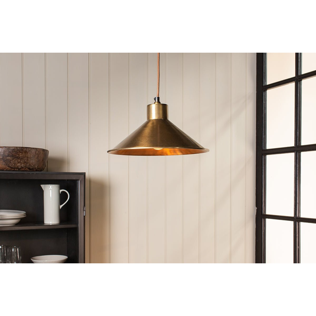 Nkuku Chanpi Pendant Light - Lights - Antique Brass