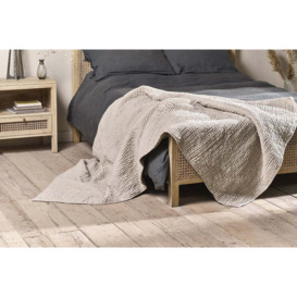 nkuku Deuli Linen Bed Quilt - Textiles - Natural - 220 x 240 cm