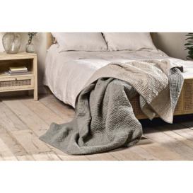 nkuku Deuli Linen Bed Quilt - Textiles - Charcoal - 220 x 240 cm