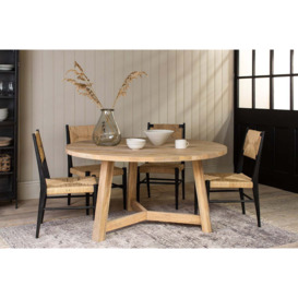 Nkuku Indali Mango Wood Round Dining Table - Tables - Natural - Large