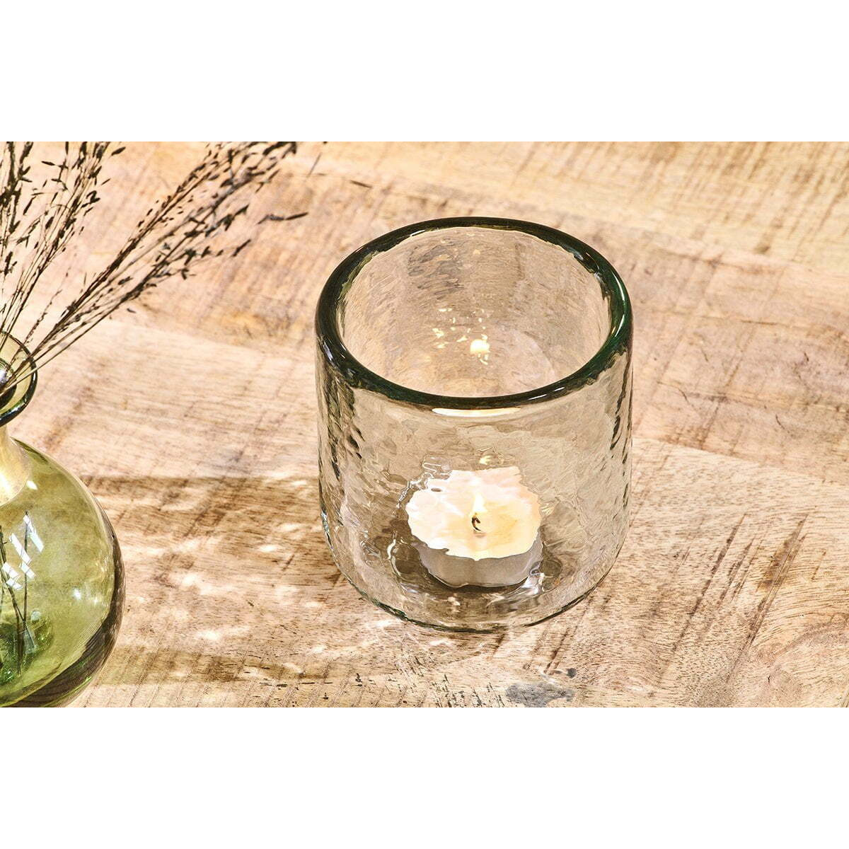 nkuku Irda Glass Tealight - Candles Holders & Lanterns - Clear - Medium
