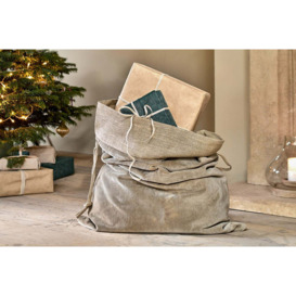 Nkuku Karru Cotton Velvet Sack - Christmas Decorations - Light Grey