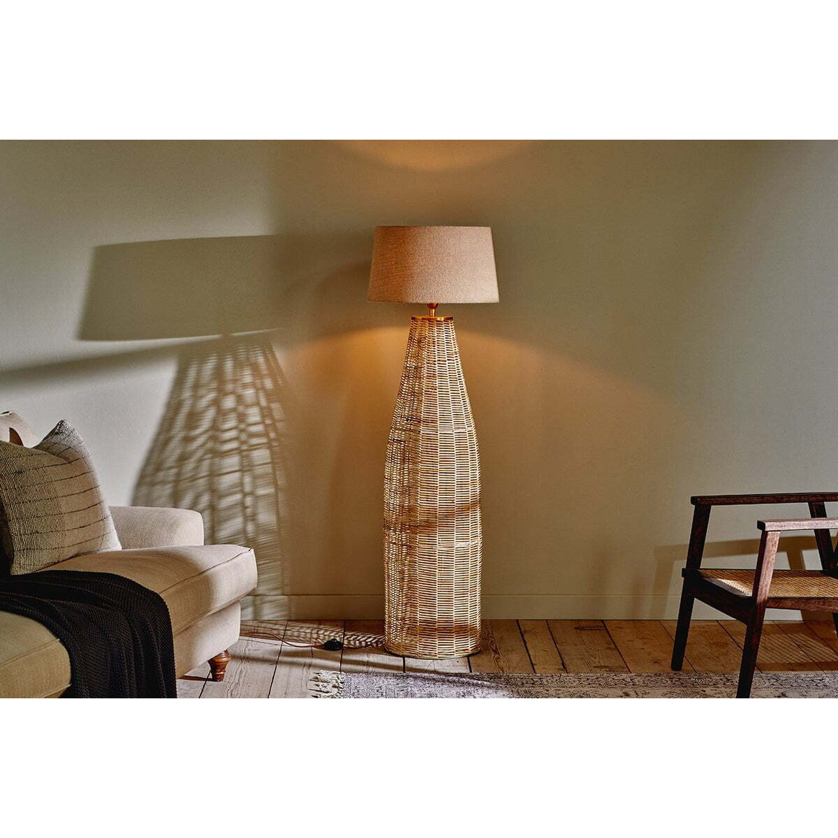 Nkuku Noko Rattan Floor Lamp - Lamps And Shades - Natural - Large