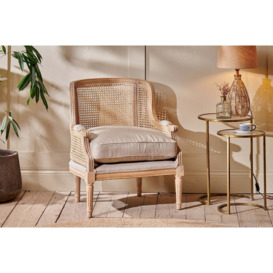 Nkuku Kaziria Cane & Linen Armchair - Chairs Stools & Benches - Natural