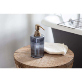 nkuku Valeska Recycled Glass Soap Dispenser - Gift Jewellery & Accessories - Grey Smoke