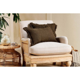 nkuku Feo Linen Cushion Cover - Textiles - Charcoal - 50 x 50 cm