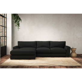 Nkuku Guddu Left Hand Chaise Sofa - Make To Order - Medium - Brera Linen Charcoal