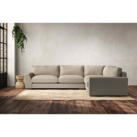 Nkuku Guddu Right Hand Corner Sofa - Make To Order - Large - Recycled Cotton Stone