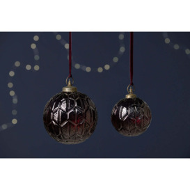 Nkuku Patta Giant Bauble - Christmas Decorations - Burgundy - Small