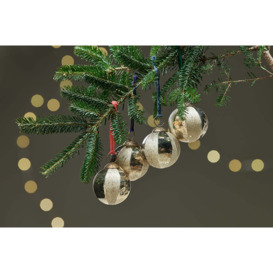 Nkuku Zuri Baubles Set Of 4 - Christmas Decorations - Gold
