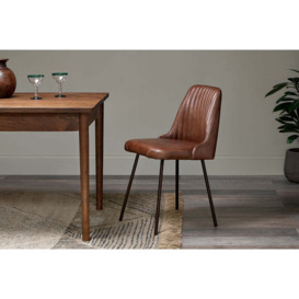 Nkuku Harsha Leather Dining Chair - Chairs Stools & Benches - Chocolate Brown