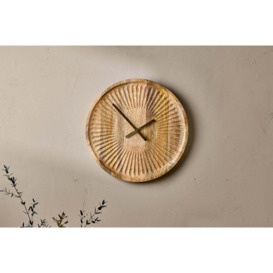 nkuku Deevena Mango Wood Clock - Mirrors Wall Art & Clocks - Natural