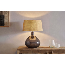 Nkuku Baba Recycled Glass Table Lamp - Lamps And Shades - Smoke - Large Wide