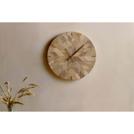 Nkuku Enugu Mango Wood Clock - Mirrors Wall Art & Clocks - Natural