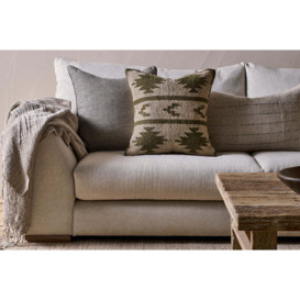 Nkuku Bhumi Wool & Jute Cushion Cover - Textiles - Khaki Green - 50 x 50 cm