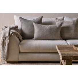 Nkuku Repudi Linen Cushion Cover - Textiles - Soft Grey - 50 x 50 cm