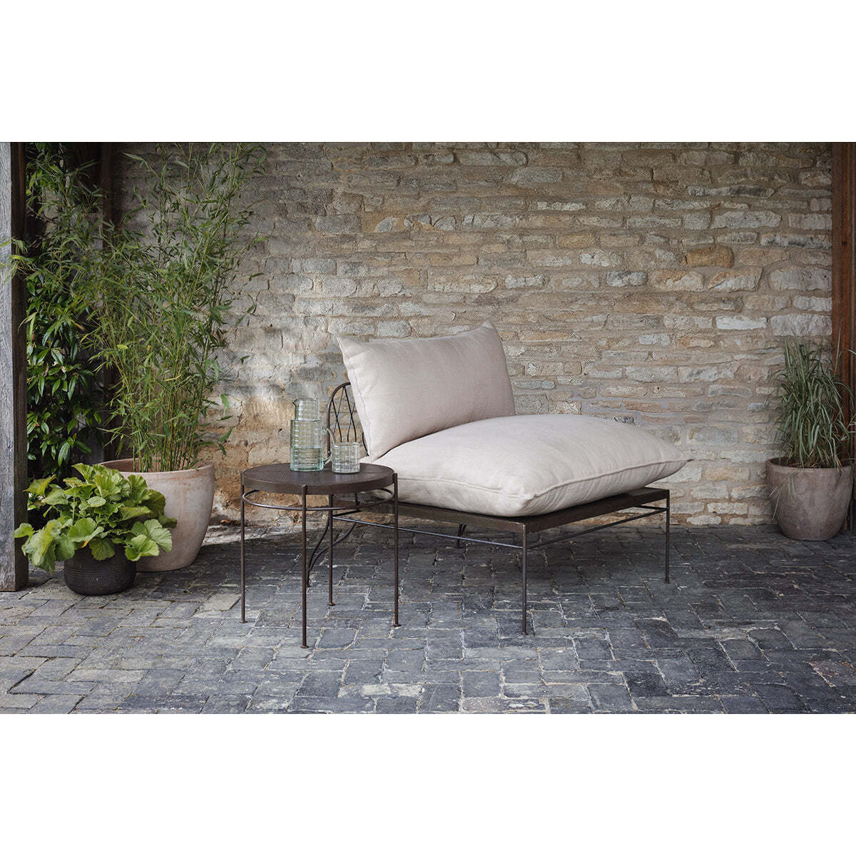 nkuku Najya Iron Love Seat - Outdoor Living - Black