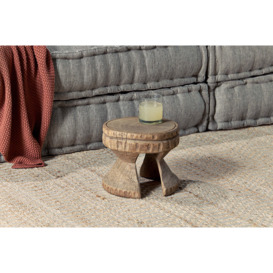 Nkuku Salman Wooden Decorative Dining Stool - Tables - Natural