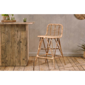 Nkuku Taung Rattan Counter Dining Chair - Dining Chairs Stools & Benches - Natural