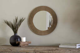 nkuku Putali Etched Mirror - Mirrors - One Size - Antique Brass