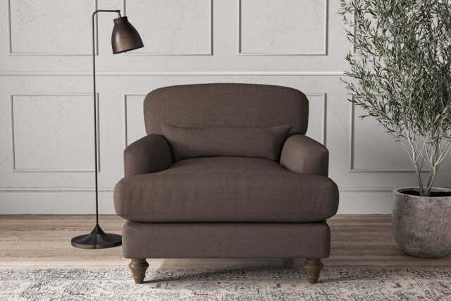 nkuku Deni Armchair - Make To Order - Recycled Cotton Mocha - No Colour
