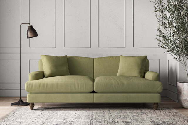 nkuku Deni Large Sofa - Make To Order - Brera Linen Sage - No Colour