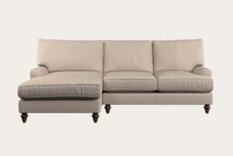 nkuku Marri Large Left Hand Chaise Sofa - Make To Order - Recycled Cotton Natural - No Colour