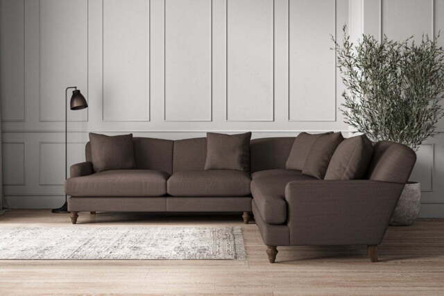 nkuku Deni Corner Sofa - Make To Order - Large - Recycled Cotton Mocha