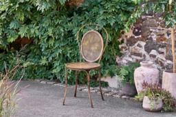 nkuku Parwaha Iron Bistro Dining Chair - Outdoor Living - Distressed Black