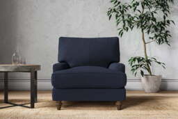 nkuku Marri Armchair - Make To Order - Brera Linen Indigo - No Colour