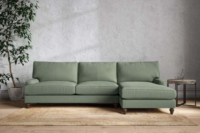 nkuku Marri Right Hand Chaise Sofa - Make To Order - Grand - Brera Linen Jade