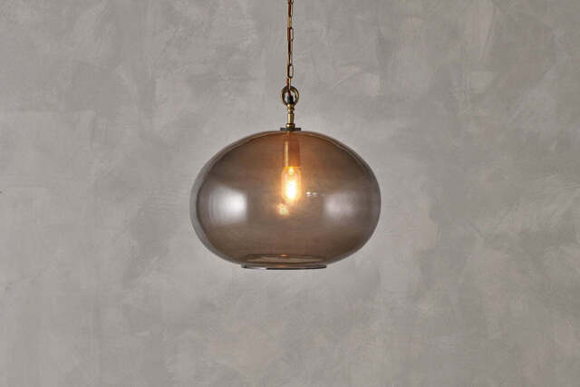 nkuku Otoro Recycled Glass Pendant Round - Lights - Large Round - Smoke