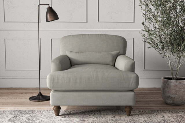 nkuku Deni Armchair - Make To Order - Brera Linen Smoke - No Colour