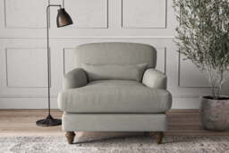 nkuku Deni Armchair - Make To Order - Brera Linen Smoke - No Colour