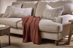 nkuku Nahan Moss Stitch Cotton Throw - Textiles - One Size - Rust