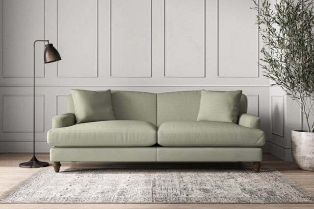 nkuku Deni Sofa - Make To Order - Grand - Recycled Cotton Seaspray