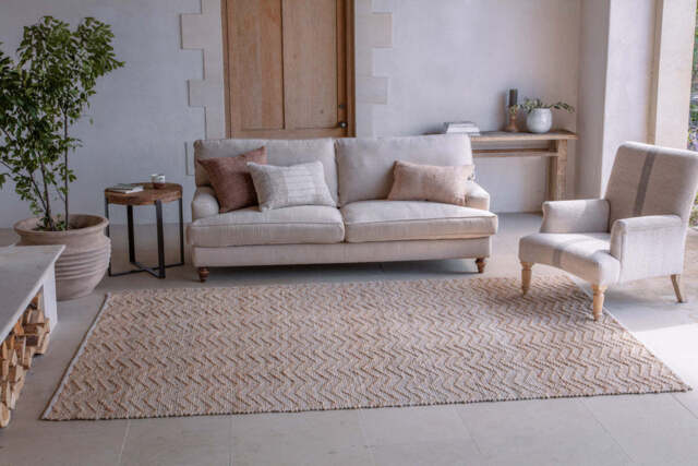 nkuku Nabami Chevron Jute Rug - Rugs - Natural - 150 x 240 cm