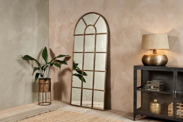 nkuku Imoma Iron Full Length Arch Mirror - Mirrors - One Size - Brass