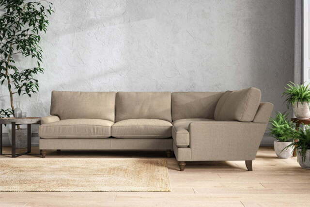 nkuku Marri Right Hand Corner Sofa - Make To Order - Grand - Brera Linen Pebble