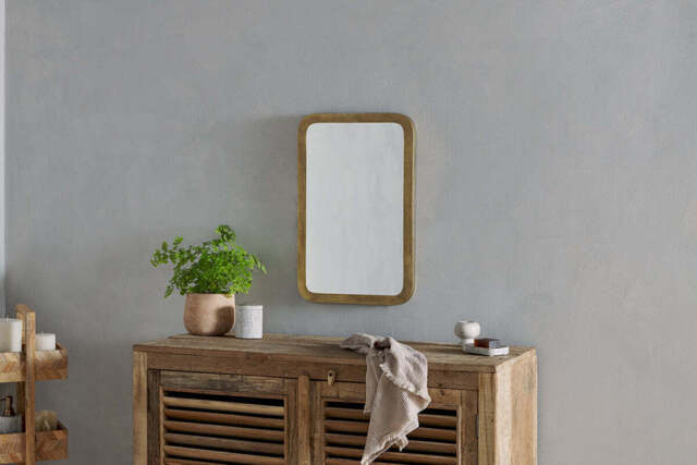 nkuku Ungura Rounded Mirror - Mirrors - Small - Antique Brass