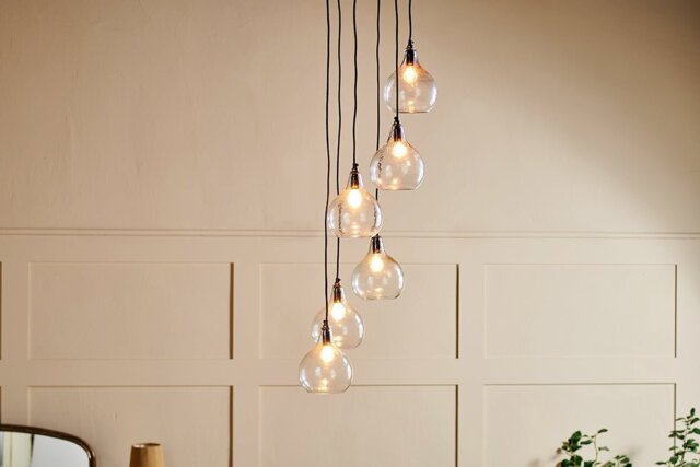 nkuku Ziva Statement Recycled Glass Cluster Pendant - Lights - One Size - Clear