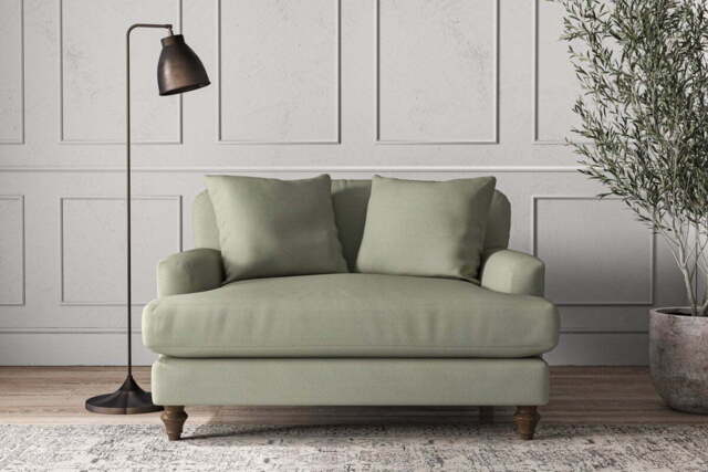 nkuku Deni Love Seat - Make To Order - One Size - Recycled Cotton Seaspray