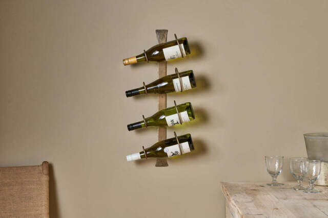 nkuku Shray Iron Wine Rack - Storage Furniture - One Size - Antique Brass