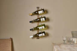 nkuku Shray Iron Wine Rack - Storage Furniture - One Size - Antique Brass