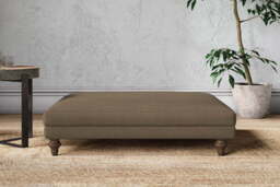 nkuku Marri Dining Footstool - Make To Order - Grand - Brera Linen Chesnut