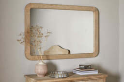 nkuku Vivan Rectangular Grooved Wood Mirror - Mirrors - One Size - Natural
