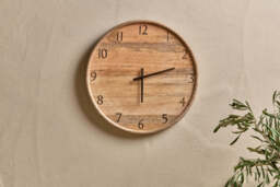 nkuku Som Mango Wood Clock - Decorative Accessories - One Size - Natural