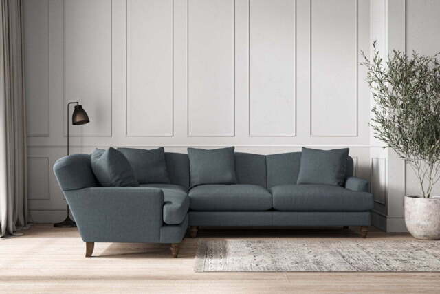 nkuku Deni Left Hand Corner Sofa - Make To Order - Large - Brera Linen Dusk